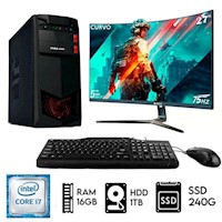 Computadora Pc Intel Core i7 3.2ghz Ram 16GB Disco 1TB+SSD 240GB  Monitor 27"